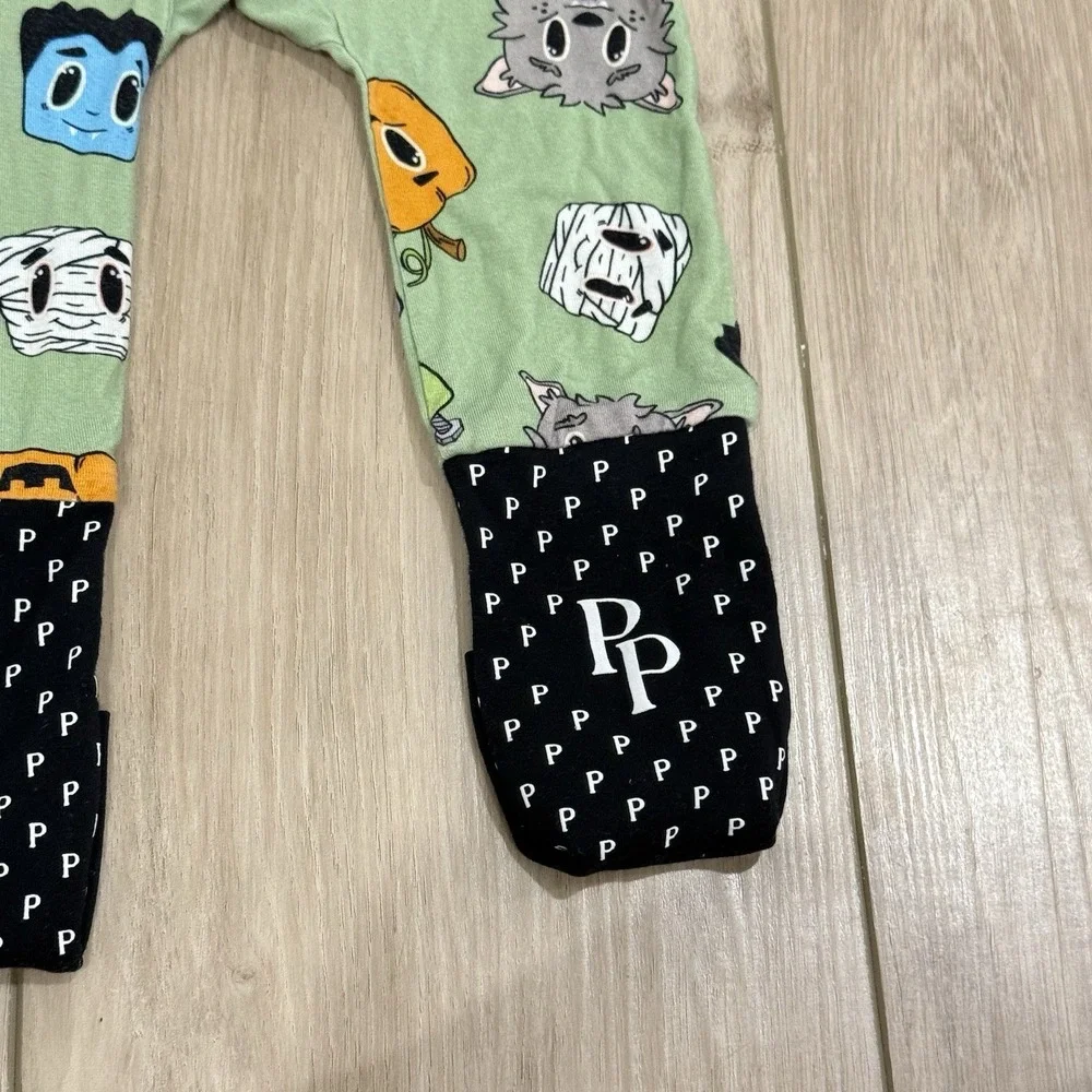 Posh Peanut Halloween Zippy Bamboo‎ Pajamas Size 6-9 Months Pumpkin Frankenstein